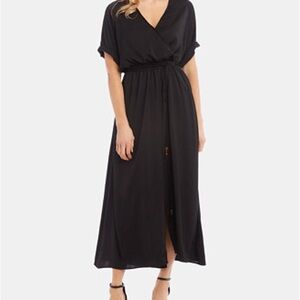 Karen Kane black cuffed sleeve midi dress